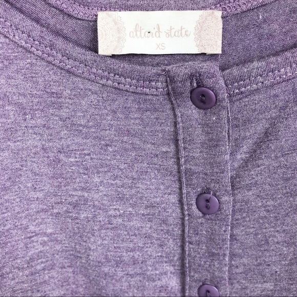 Altar'd State Purple Button Front 3/4 Sleeve Open Back Shift Dress Size XS - Picture 6 of 6